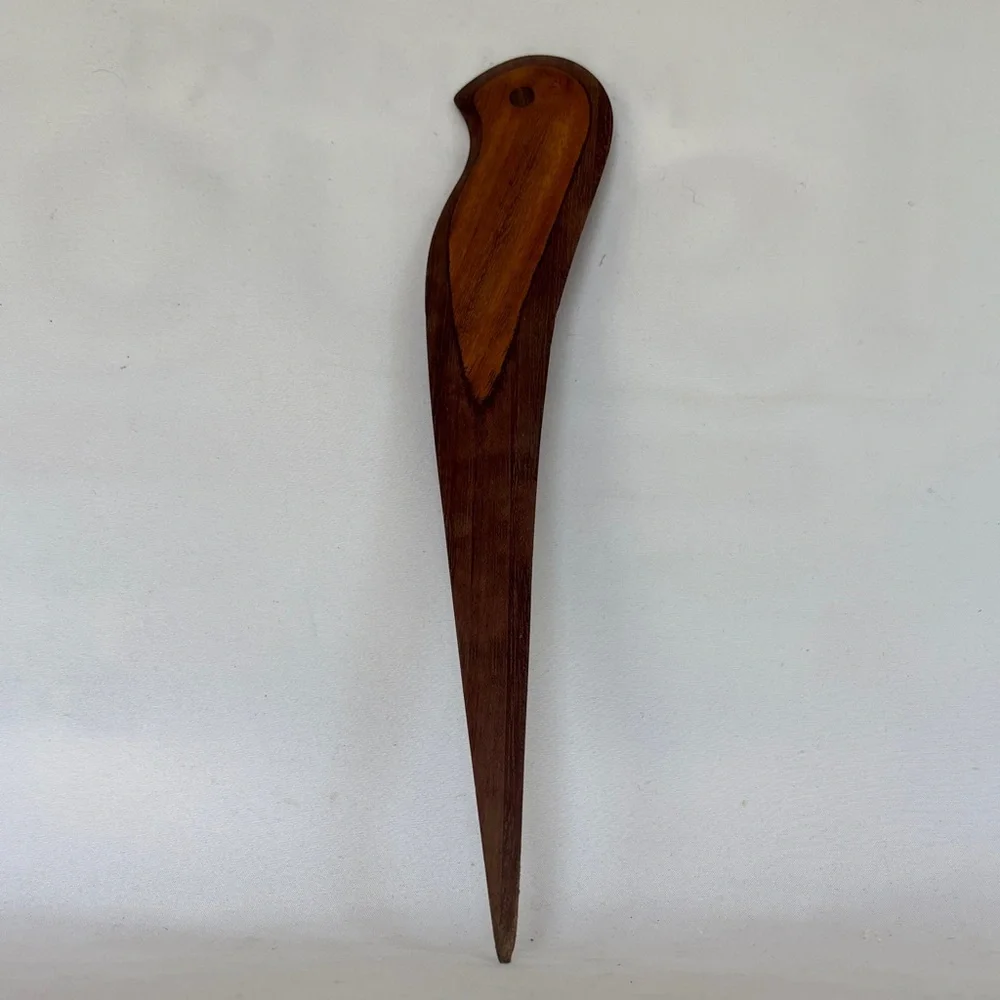 VINTAGE WOODEN BIRD SHAPED LETTER OPENER - Picture 2 of 9